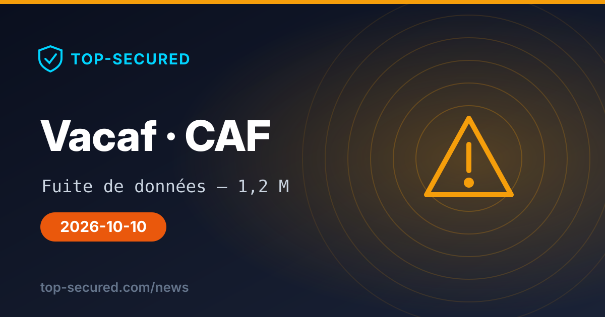 Vacaf · CAF — Fuite de données — 1,2 M